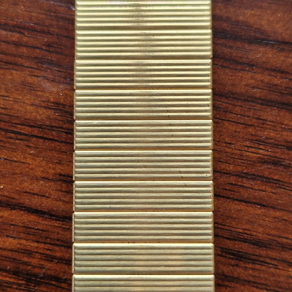 Voguestrap Stainless Steel Expansion 19-22mm Yellow Gold Tone Watch Band NOS